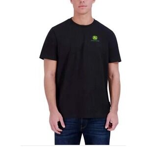 John Deere Men's Crewneck Tee‎ Black with Logo Size Medium